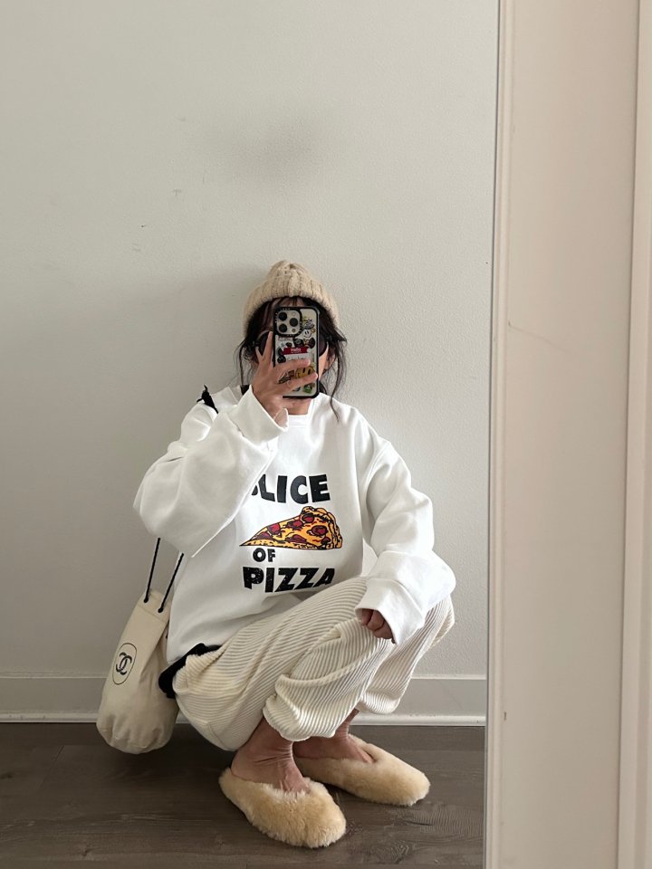 Via - Korean Women Fashion - #womensfashion - Pizza Sweatshirts - 8