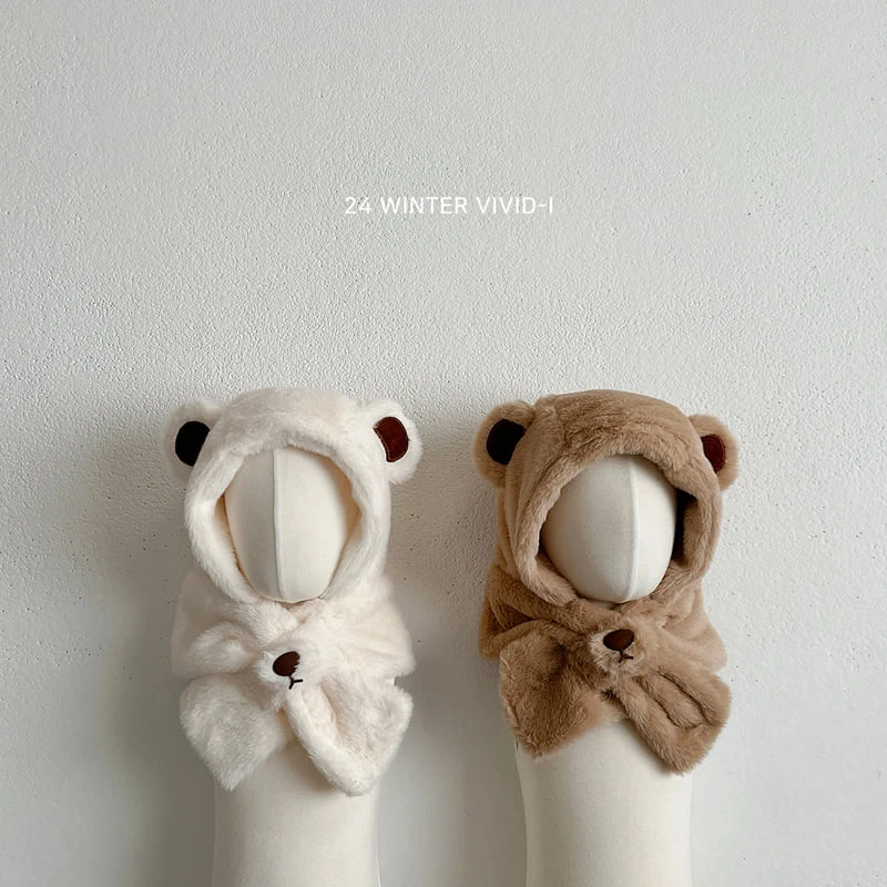 Vivid I - Korean Baby Fashion - #babyboutique - Bear Hat Muffler