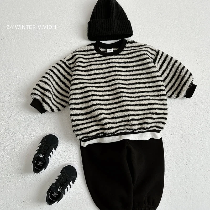 Vivid I - Korean Children Fashion - #kidzfashiontrend - Stripe Fleece Sweatshirts - 4