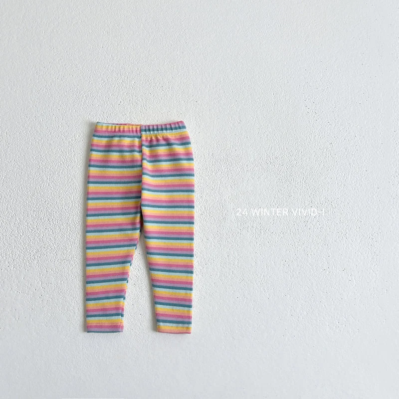 Vivid I - Korean Children Fashion - #Kfashion4kids - Winter Rainbow Leggings - 5