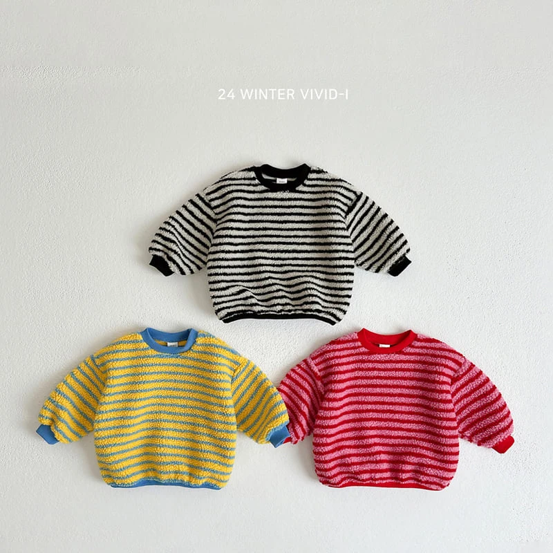 Vivid I - Korean Children Fashion - #childofig - Stripe Fleece Sweatshirts - 12