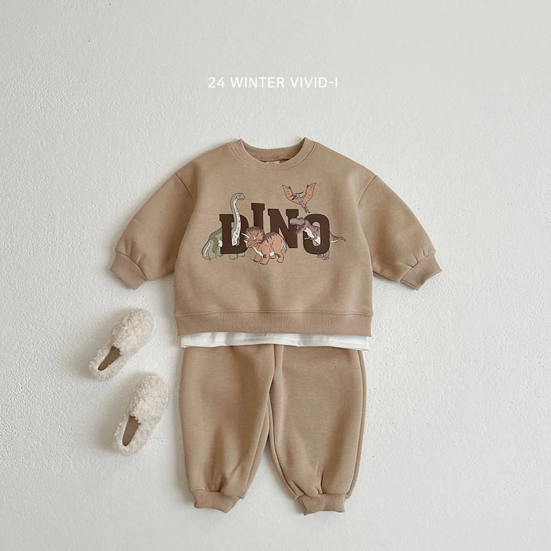 Vivid I - Korean Children Fashion - #childofig - Dino Top Bottom Set - 6