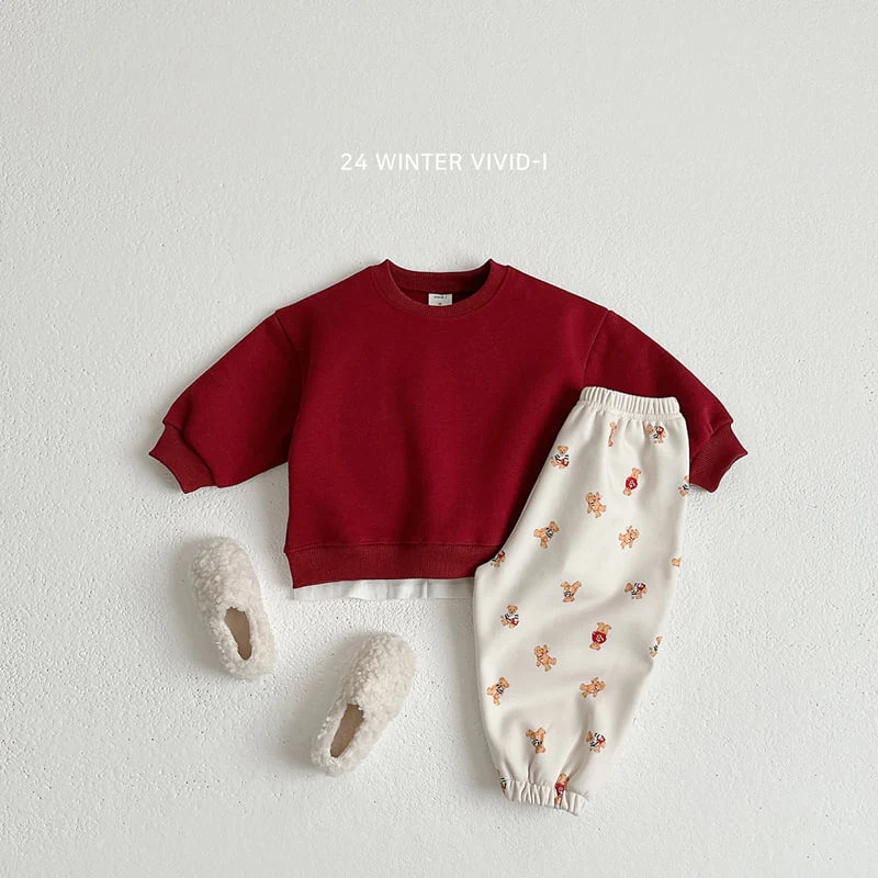 Vivid I - Korean Children Fashion - #childrensboutique - Fleece Printed Jogger Pants - 12