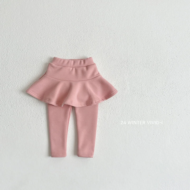 Vivid I - Korean Children Fashion - #designkidswear - Mink Fleece Skirt Leggings - 5