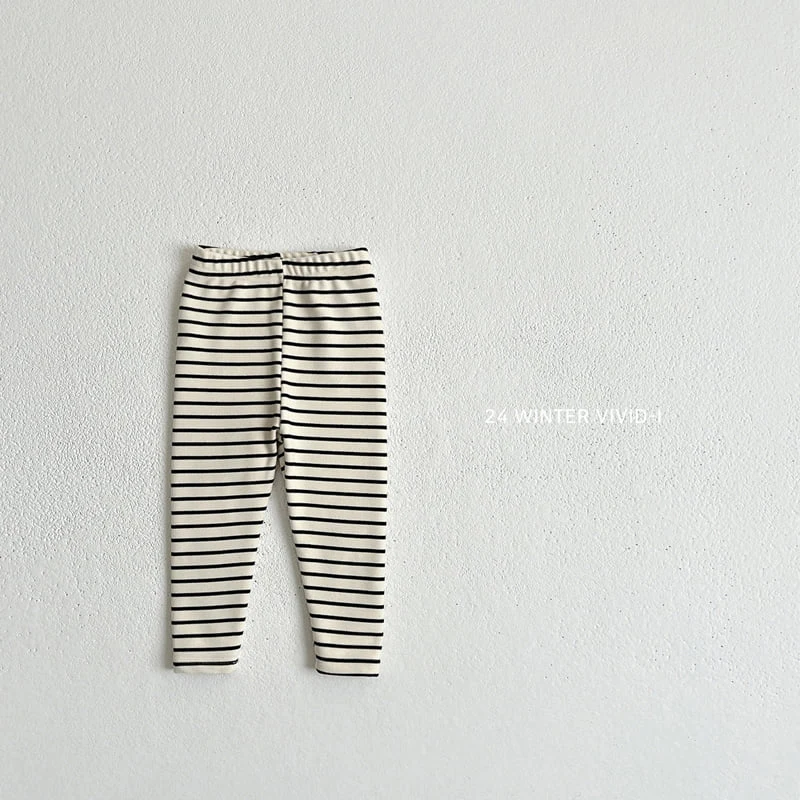 Vivid I - Korean Children Fashion - #designkidswear - Warm Stripe Leggings - 3