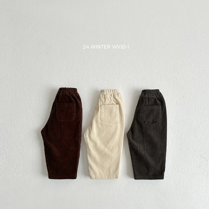 Vivid I - Korean Children Fashion - #designkidswear - Slit Corduroy Pants - 3