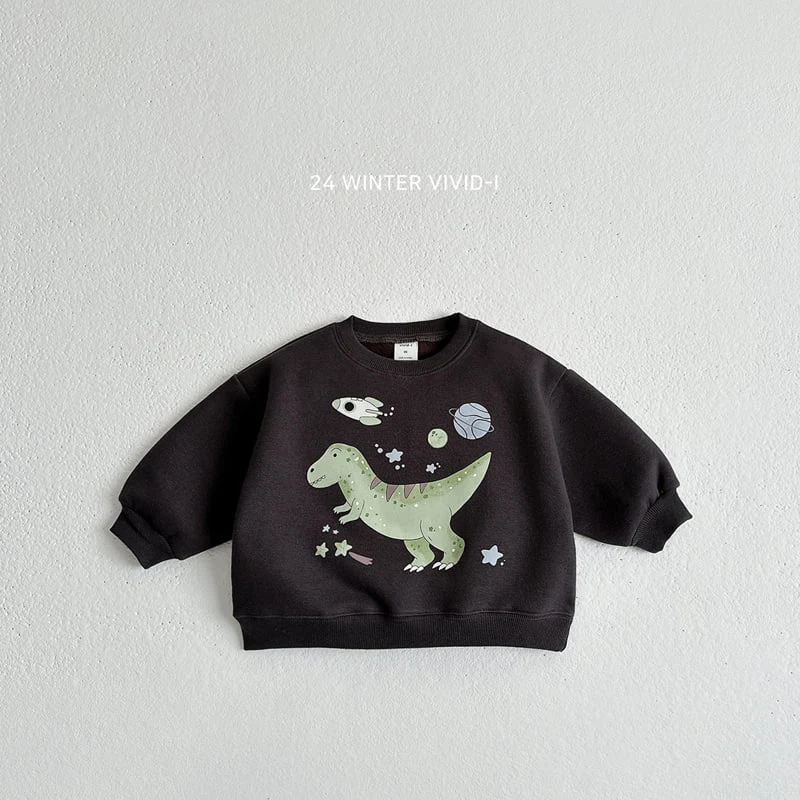 Vivid I - Korean Children Fashion - #designkidswear - Space Dino Sweatshirts - 6