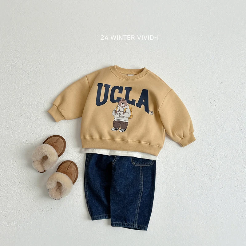 Vivid I - Korean Children Fashion - #designkidswear - School Look Bear Top Bottom Set - 9