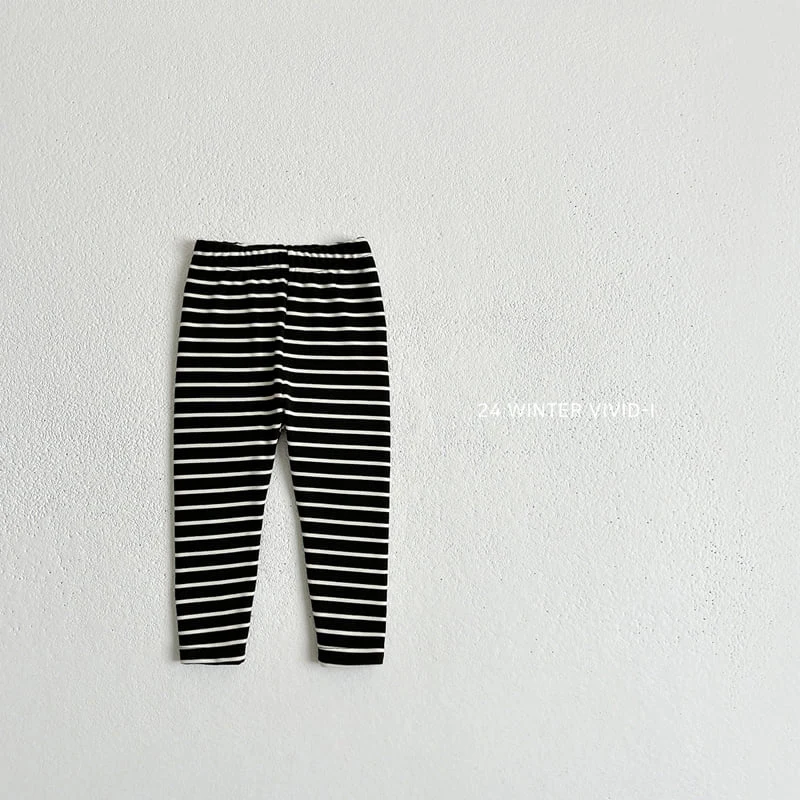 Vivid I - Korean Children Fashion - #designkidswear - Warm Stripe Leggings - 4