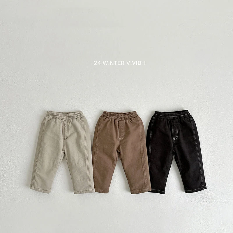 Vivid I - Korean Children Fashion - #discoveringself - Fleece Stitch Cotton Pants