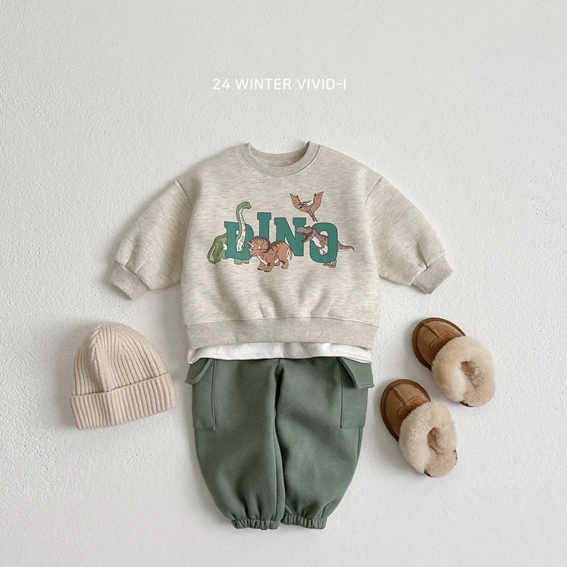 Vivid I - Korean Children Fashion - #fashionkids - Dino Top Bottom Set - 10