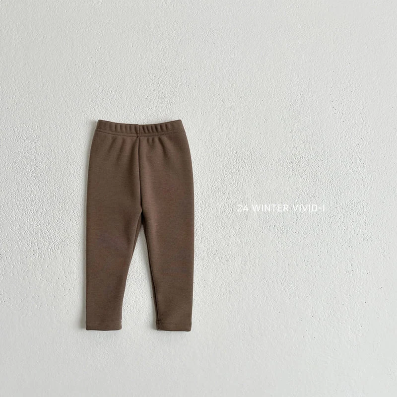 Vivid I - Korean Children Fashion - #kidsshorts - Warm Fleece Basic Leggings - 5