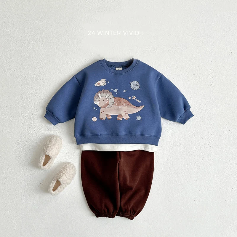 Vivid I - Korean Children Fashion - #kidsshorts - Space Dino Sweatshirts - 9