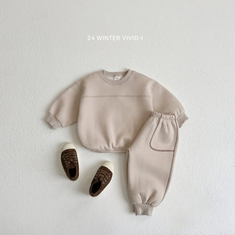 Vivid I - Korean Children Fashion - #kidsshorts - Stitch Slit Sweatshirts - 8