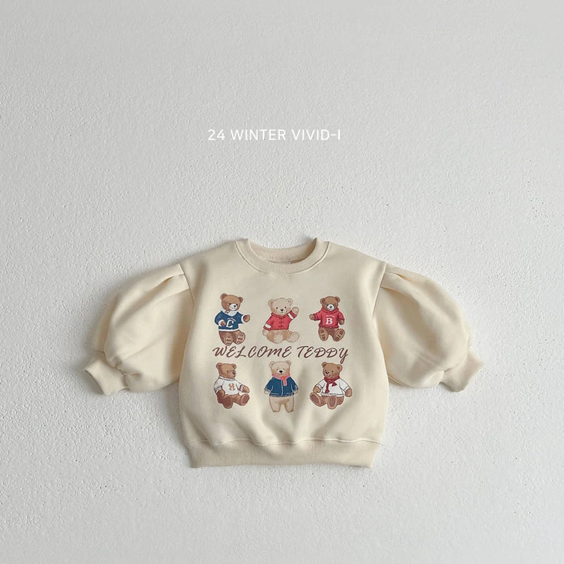 Vivid I - Korean Children Fashion - #kidsshorts - Bear Puff Sweatshirts - 3