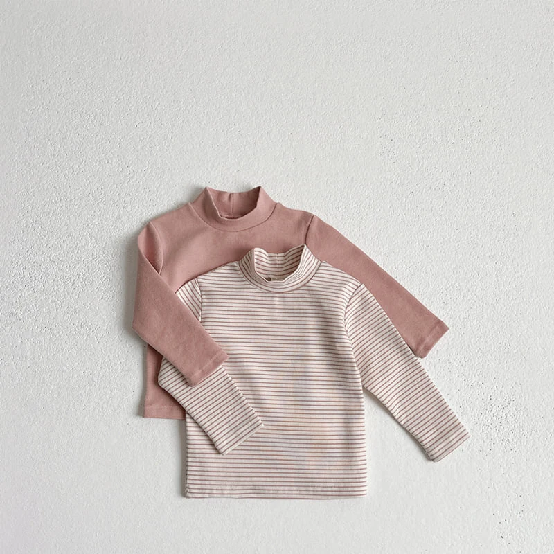 Vivid I - Korean Children Fashion - #fashionkids - Basic Turtleneck Tee Set - 4