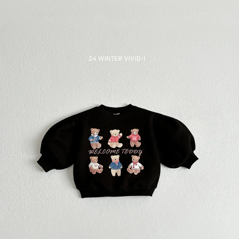 Vivid I - Korean Children Fashion - #kidsshorts - Bear Puff Sweatshirts - 4