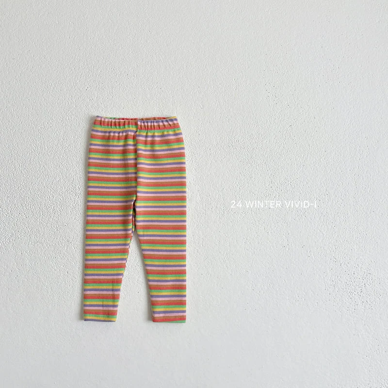 Vivid I - Korean Children Fashion - #kidsstore - Winter Rainbow Leggings - 4