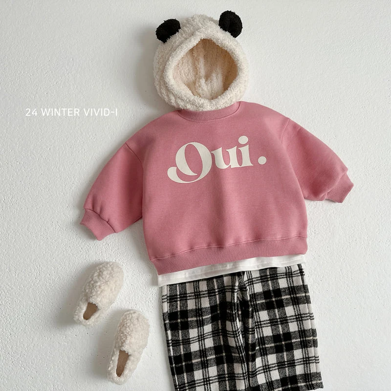 Vivid I - Korean Children Fashion - #littlefashionista - Bear Embroidery Check Pants - 10