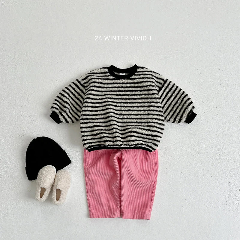 Vivid I - Korean Children Fashion - #prettylittlegirls - Stripe Fleece Sweatshirts - 8