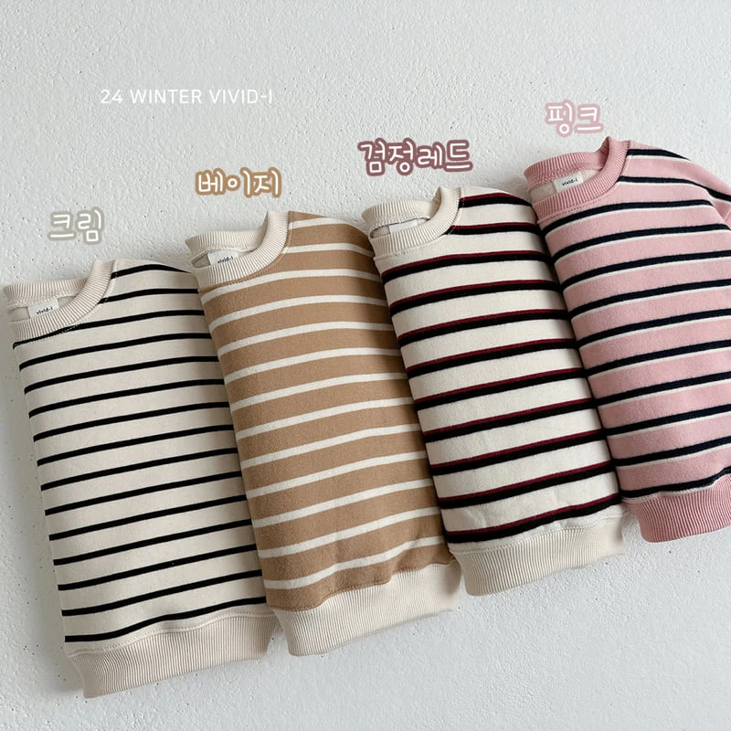 Vivid I - Korean Children Fashion - #prettylittlegirls - Fleece Stripe Sweatshirts - 3