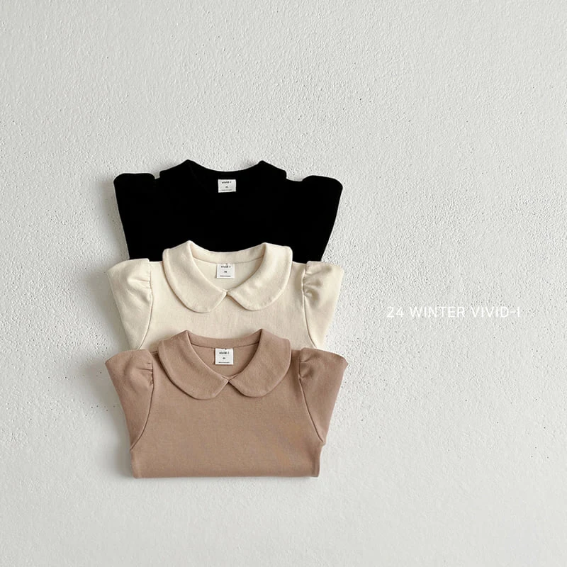 Vivid I - Korean Children Fashion - #prettylittlegirls - Collar Sleeve Tee