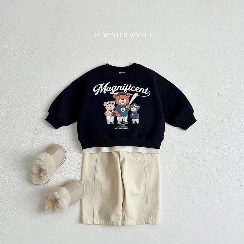 Vivid I - Korean Children Fashion - #prettylittlegirls - Bears Baseball Top Bottom Set - 11