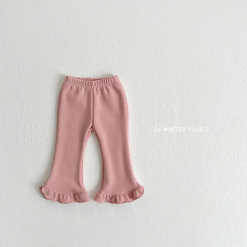 Vivid I - Korean Children Fashion - #stylishchildhood - Mink Frill Bootcut Pants - 5