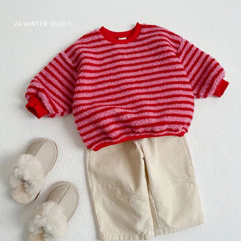 Vivid I - Korean Children Fashion - #stylishchildhood - Stripe Fleece Sweatshirts - 11