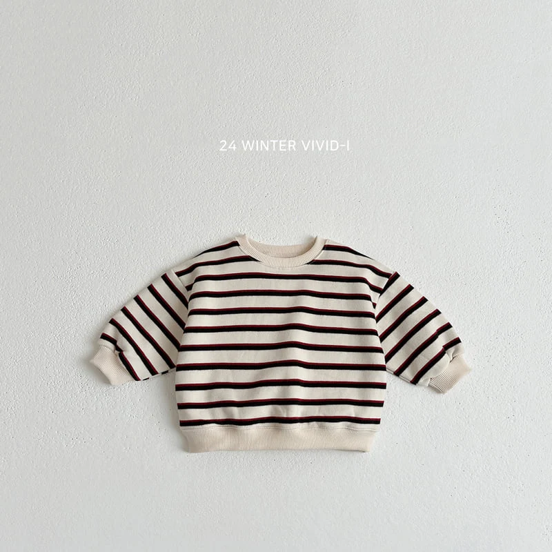 Vivid I - Korean Children Fashion - #stylishchildhood - Fleece Stripe Sweatshirts - 6