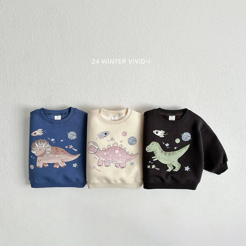 Vivid I - Korean Children Fashion - #todddlerfashion - Space Dino Sweatshirts