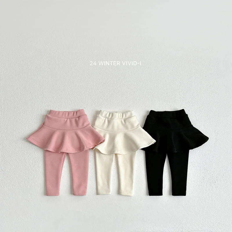 Vivid I - Korean Children Fashion - #toddlerclothing - Mink Fleece Skirt Leggings