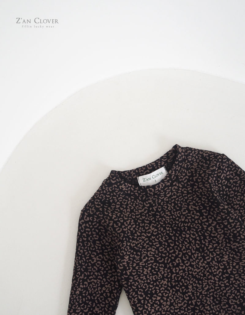 Zan Clover - Korean Children Fashion - #kidsshorts - Leopard Tee - 6