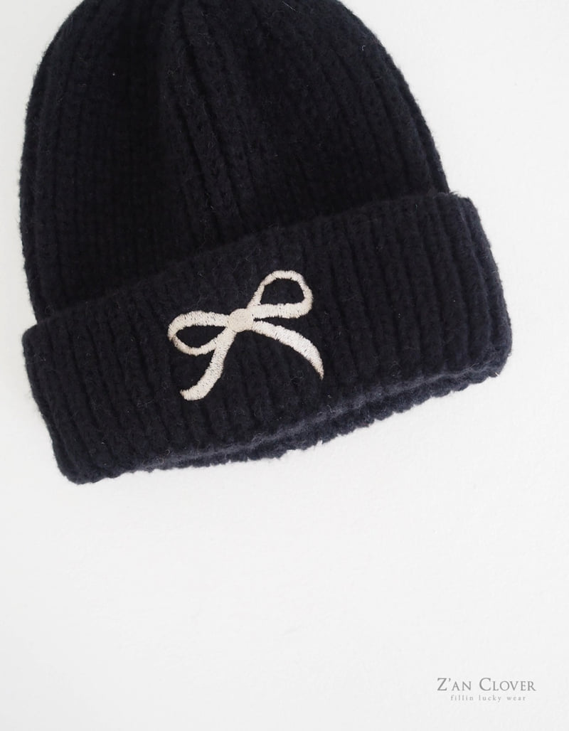 Zan Clover - Korean Children Fashion - #minifashionista - Ribbon Knit Beanie - 2