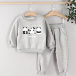 Fleece Panda Top Bottom Set