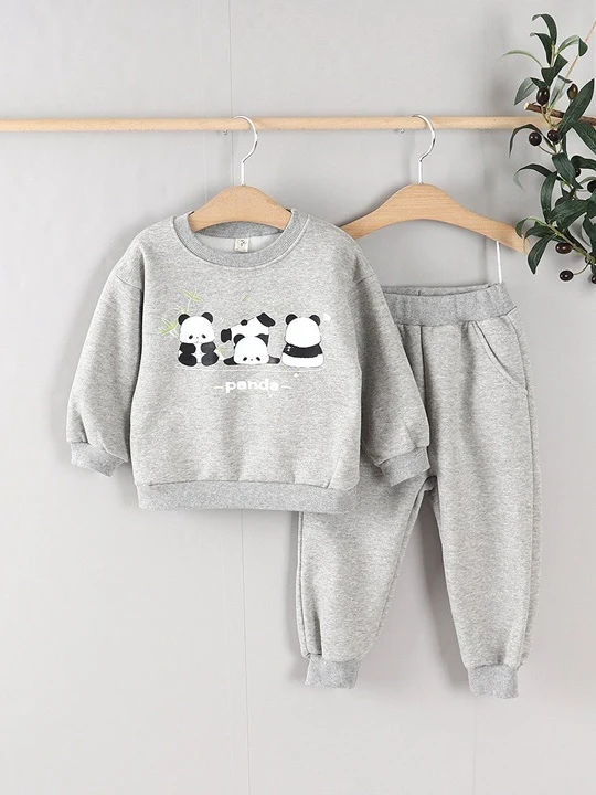 Fleece Panda Top Bottom Set