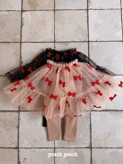 Christmas Ribbon Tutu Skirt Leggings