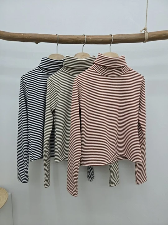 Lunch Stripe Turtleneck Tee