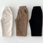 Warm Corduroy Fleece Wide Pants