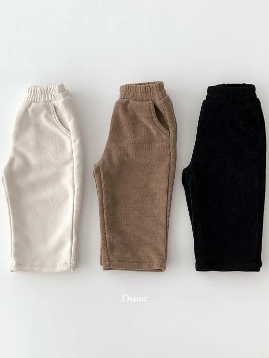 Warm Corduroy Fleece Wide Pants