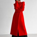 Virgin Wool Peak Lapel Tailored Maxi Coat