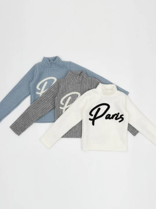 Paris Knit Turtleneck Tee