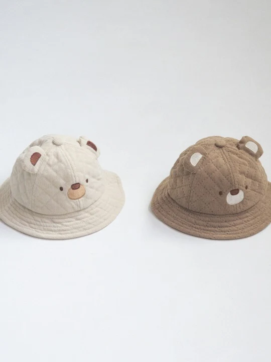 Quilting Corduroy Bear Bucket Hat