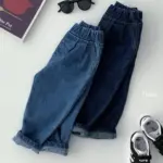 Fashion Fleece Denim Baggy Pants