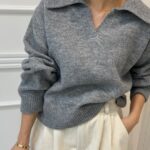 Plain Collar Knit