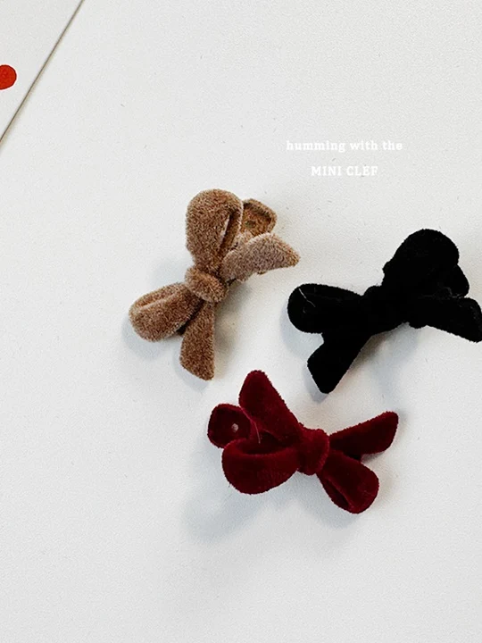 Velvet Mini Ribbon Hairpin (set of 3)