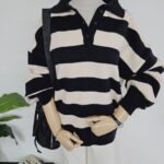 Wide Stripe Collar Knit