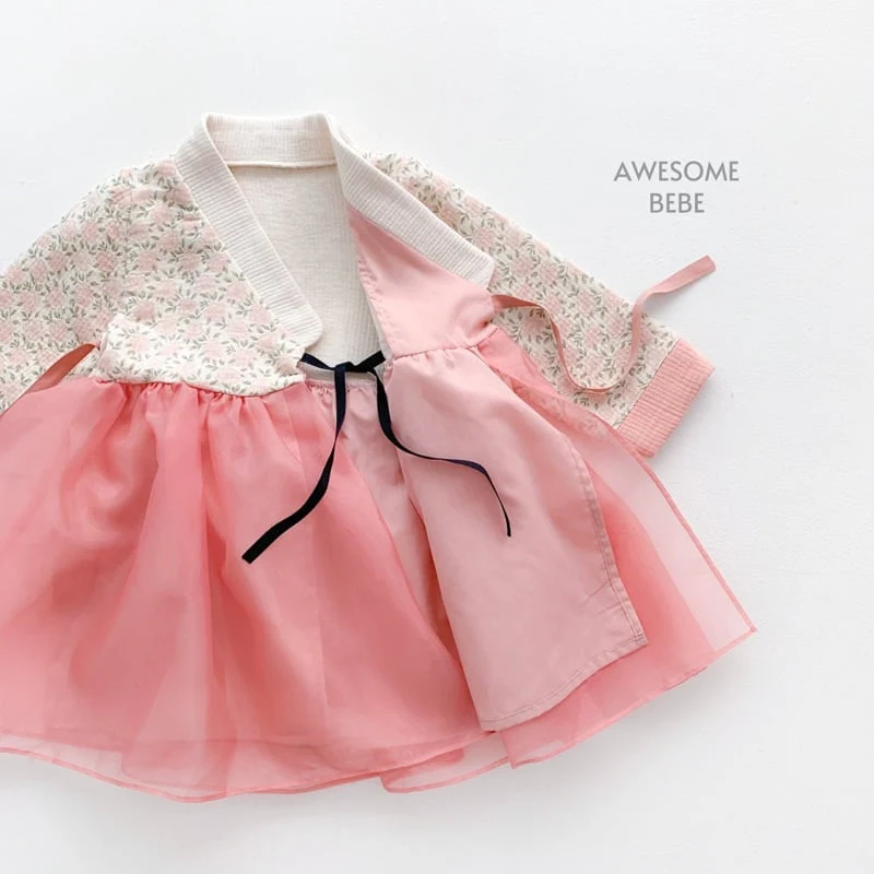 Awesome Bebe - Korean Children Fashion - #childofig - Pink Flower Girls Hanbok - 11