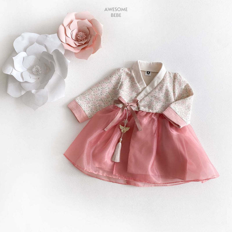 Awesome Bebe - Korean Children Fashion - #kidsstore - Pink Flower Girls Hanbok