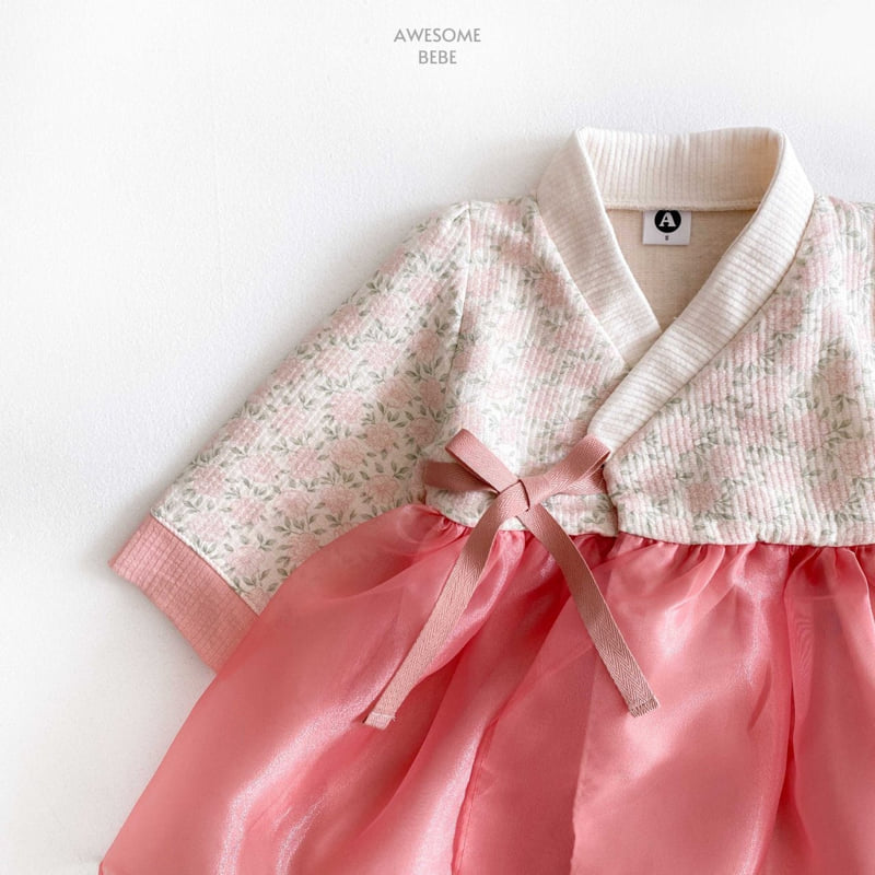 Awesome Bebe - Korean Children Fashion - #kidzfashiontrend - Pink Flower Girls Hanbok - 2